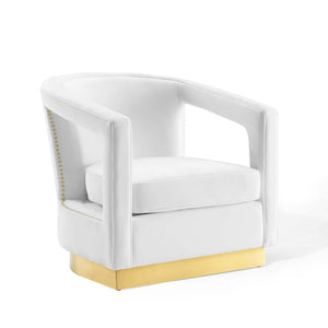 ModwayModway Frolick Performance Velvet Armchair EEI-3888 EEI-3888-WHI- BetterPatio.com