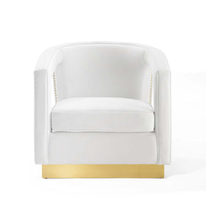 ModwayModway Frolick Performance Velvet Armchair EEI-3888 EEI-3888-WHI- BetterPatio.com