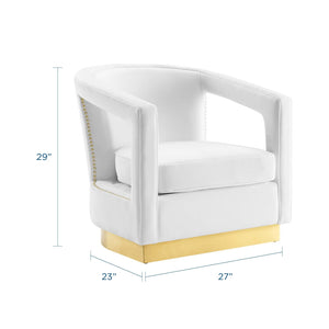 ModwayModway Frolick Performance Velvet Armchair EEI-3888 EEI-3888-WHI- BetterPatio.com