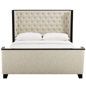 ModwayModway Galia Queen Upholstered Linen Fabric Platform Bed MOD-6052 MOD-6052-BEI- BetterPatio.com