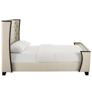 ModwayModway Galia Queen Upholstered Linen Fabric Platform Bed MOD-6052 MOD-6052-BEI- BetterPatio.com