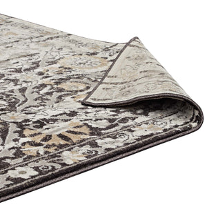 ModwayModway Ganesa Distressed Diamond Floral Lattice 5x8 Area Rug R-1108-58 R-1108A-58- BetterPatio.com