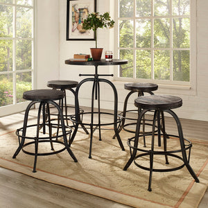 ModwayModway Gather 5 Piece Dining Set EEI-1606 EEI-1606-BLK-SET- BetterPatio.com