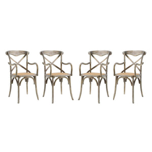 ModwayModway Gear Dining Armchair Set of 4 EEI-3480 EEI-3480-GRY- BetterPatio.com