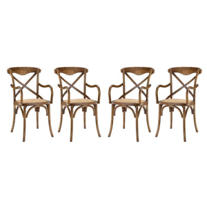 ModwayModway Gear Dining Armchair Set of 4 EEI-3480 EEI-3480-WAL- BetterPatio.com