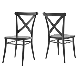 ModwayModway Gear Metal Dining Chairs - Set of 2 EEI-4760 EEI-4760-BLK- BetterPatio.com