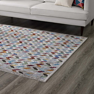 ModwayModway Gemma Chevron Mosaic 4x6 Area Rug R-1093-46 R-1093A-46- BetterPatio.com