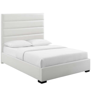 ModwayModway Genevieve Queen Faux Leather Platform Bed MOD-6048 MOD-6048-WHI- BetterPatio.com