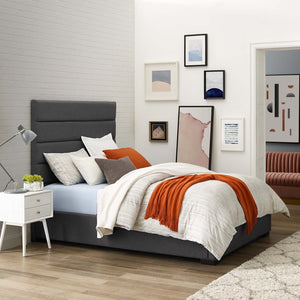 ModwayModway Genevieve Queen Upholstered Fabric Platform Bed MOD-6049 MOD-6049-GRY- BetterPatio.com