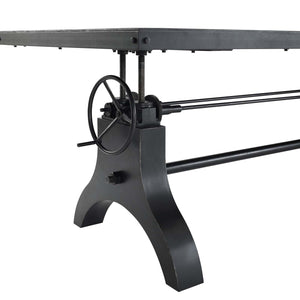 ModwayModway Genuine 96" Crank Height Adjustable Rectangle Dining and Conference Table EEI-3147 EEI-3147-BLK- BetterPatio.com