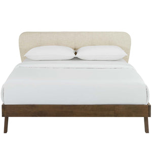 ModwayModway Gianna Queen Upholstered Polyester Fabric Platform Bed MOD-6004 MOD-6004-BEI- BetterPatio.com