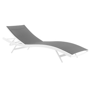 ModwayModway Glimpse Outdoor Patio Mesh Chaise Lounge Chair EEI-3300 EEI-3300-WHI-GRY- BetterPatio.com