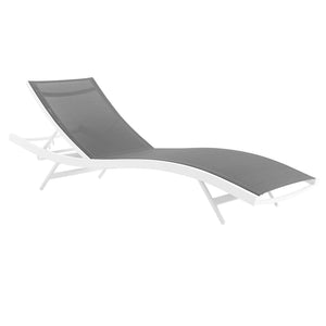 ModwayModway Glimpse Outdoor Patio Mesh Chaise Lounge Set of 2 EEI-4038 EEI-4038-WHI-GRY- BetterPatio.com