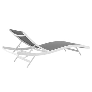 ModwayModway Glimpse Outdoor Patio Mesh Chaise Lounge Set of 4 EEI-4039 EEI-4039-WHI-GRY- BetterPatio.com