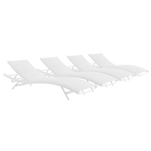 ModwayModway Glimpse Outdoor Patio Mesh Chaise Lounge Set of 4 EEI-4039 EEI-4039-WHI-WHI- BetterPatio.com