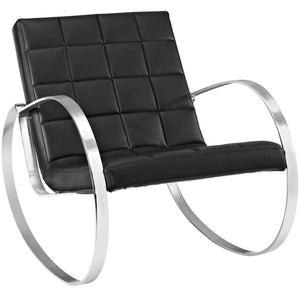 ModwayModway Gravitas Upholstered Vinyl Lounge Chair EEI-2084 EEI-2084-BLK- BetterPatio.com