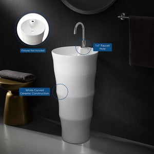 ModwayModway Grenada 16.5" Pedestal Bathroom Sink EEI-4491 EEI-4491-WHI- BetterPatio.com