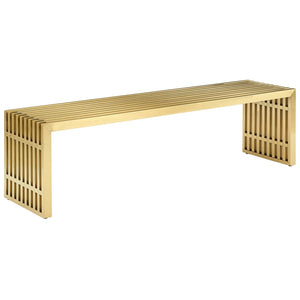 ModwayModway Gridiron Large Stainless Steel Bench EEI-3000 EEI-3000-GLD- BetterPatio.com