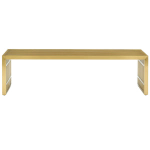 ModwayModway Gridiron Large Stainless Steel Bench EEI-3000 EEI-3000-GLD- BetterPatio.com