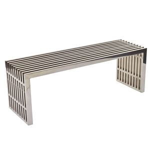 ModwayModway Gridiron Medium Stainless Steel Bench EEI-625 EEI-625-SLV- BetterPatio.com