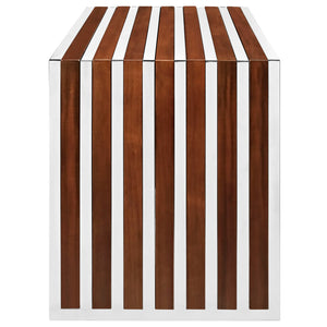 ModwayModway Gridiron Small Wood Inlay Bench EEI-1429 EEI-1429-WAL- BetterPatio.com