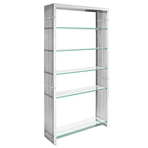 ModwayModway Gridiron Stainless Steel Bookshelf EEI-1432 EEI-1432-SLV- BetterPatio.com