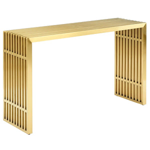 ModwayModway Gridiron Stainless Steel Console Table EEI-3036 EEI-3036-GLD- BetterPatio.com