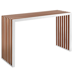 ModwayModway Gridiron Wood Inlay Console Table EEI-1431 EEI-1431-WAL- BetterPatio.com