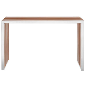 ModwayModway Gridiron Wood Inlay Console Table EEI-1431 EEI-1431-WAL- BetterPatio.com