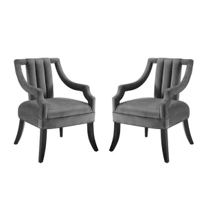 ModwayModway Harken Accent Chair Performance Velvet Set of 2 EEI-4429 EEI-4429-GRY- BetterPatio.com