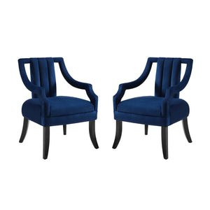 ModwayModway Harken Accent Chair Performance Velvet Set of 2 EEI-4429 EEI-4429-NAV- BetterPatio.com