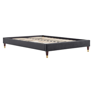 ModwayModway Harlow King Performance Velvet Platform Bed Frame MOD-6271 MOD-6271-CHA- BetterPatio.com