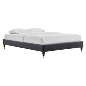 ModwayModway Harlow King Performance Velvet Platform Bed Frame MOD-6271 MOD-6271-CHA- BetterPatio.com