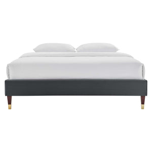 ModwayModway Harlow King Performance Velvet Platform Bed Frame MOD-6271 MOD-6271-CHA- BetterPatio.com