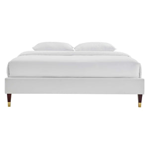 ModwayModway Harlow King Performance Velvet Platform Bed Frame MOD-6271 MOD-6271-LGR- BetterPatio.com