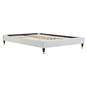 ModwayModway Harlow King Performance Velvet Platform Bed Frame MOD-6271 MOD-6271-LGR- BetterPatio.com