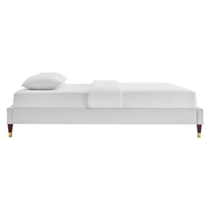 ModwayModway Harlow King Performance Velvet Platform Bed Frame MOD-6271 MOD-6271-LGR- BetterPatio.com