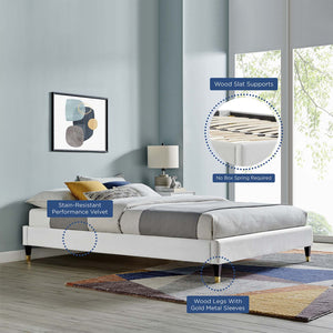 ModwayModway Harlow King Performance Velvet Platform Bed Frame MOD-6271 MOD-6271-LGR- BetterPatio.com