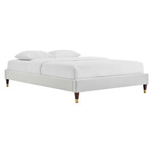 ModwayModway Harlow King Performance Velvet Platform Bed Frame MOD-6271 MOD-6271-LGR- BetterPatio.com