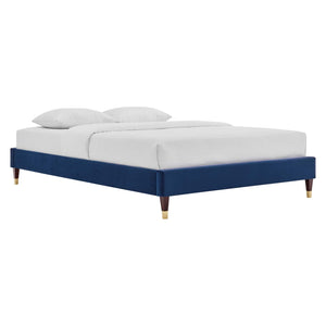 ModwayModway Harlow King Performance Velvet Platform Bed Frame MOD-6271 MOD-6271-NAV- BetterPatio.com