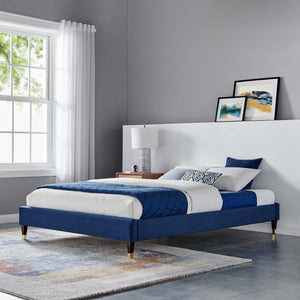 ModwayModway Harlow King Performance Velvet Platform Bed Frame MOD-6271 MOD-6271-NAV- BetterPatio.com