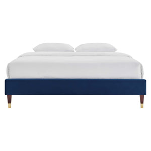 ModwayModway Harlow King Performance Velvet Platform Bed Frame MOD-6271 MOD-6271-NAV- BetterPatio.com