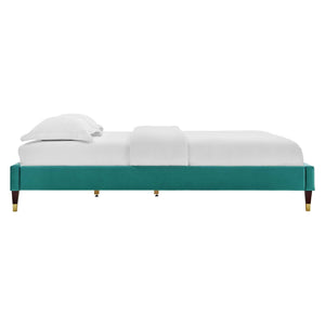 ModwayModway Harlow King Performance Velvet Platform Bed Frame MOD-6271 MOD-6271-TEA- BetterPatio.com