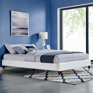 ModwayModway Harlow King Performance Velvet Platform Bed Frame MOD-6271 MOD-6271-WHI- BetterPatio.com