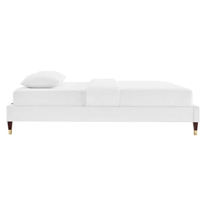 ModwayModway Harlow King Performance Velvet Platform Bed Frame MOD-6271 MOD-6271-WHI- BetterPatio.com