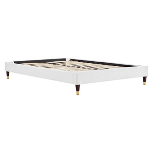 ModwayModway Harlow King Performance Velvet Platform Bed Frame MOD-6271 MOD-6271-WHI- BetterPatio.com