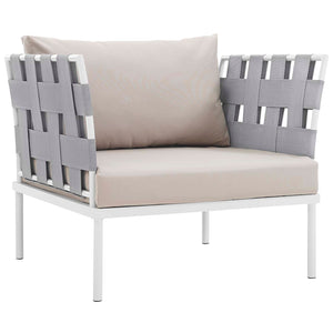 ModwayModway Harmony 10 Piece Outdoor Patio Aluminum Sectional Sofa Set EEI-2616 EEI-2616-WHI-BEI-SET- BetterPatio.com