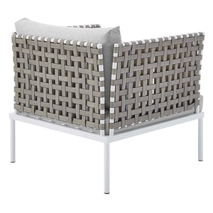 ModwayModway Harmony 3-Piece Sunbrella Basket Weave Outdoor Patio Aluminum Seating Set EEI-4685 EEI-4685-TAN-GRY-SET- BetterPatio.com