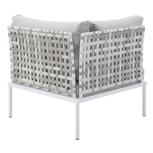 ModwayModway Harmony 6-Piece Sunbrella Basket Weave Outdoor Patio Aluminum Seating Set EEI-4930 EEI-4930-TAU-GRY-SET- BetterPatio.com