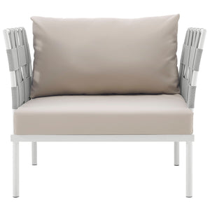 ModwayModway Harmony Outdoor Patio Aluminum Armchair EEI-2602 EEI-2602-WHI-BEI- BetterPatio.com